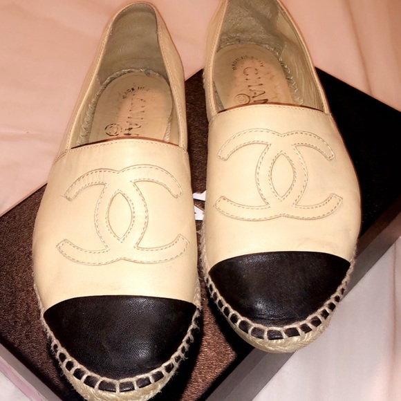 chanel two tone espadrilles
